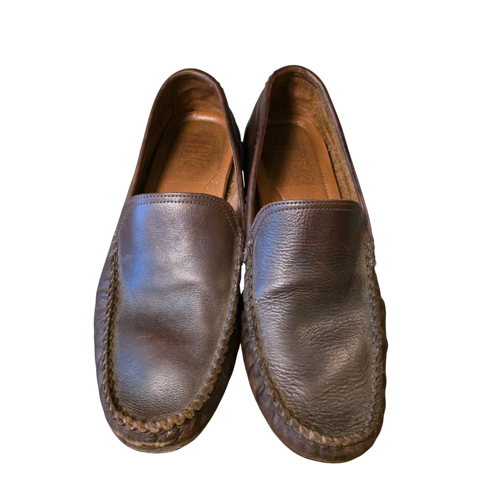 Frye Lewis Venetian‎ Mens Loafers Brown Leather Slip On Shoes FR40151 Size 11 D